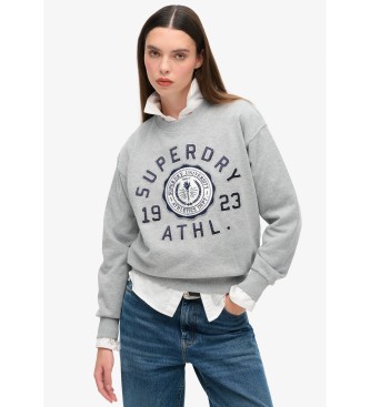 Superdry Felpa ampia con scritta College grigia