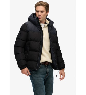 Superdry Colourblock Pufferjacke schwarz