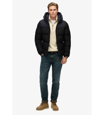 Superdry Colourblock Pufferjacke schwarz