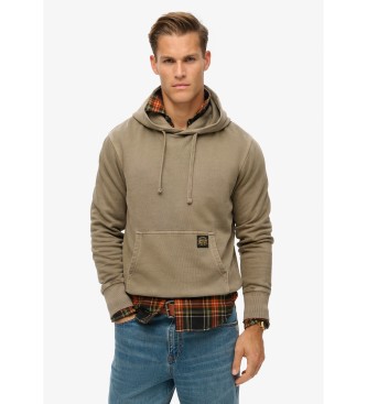 Superdry Sweatshirt com capuz, de corte largo, com costura castanha contrastante