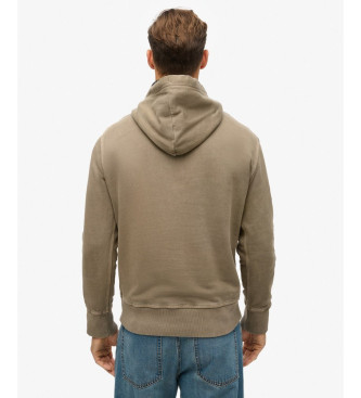 Superdry Sweatshirt com capuz, de corte largo, com costura castanha contrastante