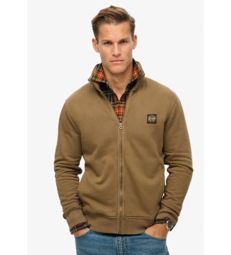 Superdry Chaqueta de chndal con pespuntes en contraste  marrn