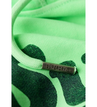 Superdry Felpa Cooper verde tono su tono