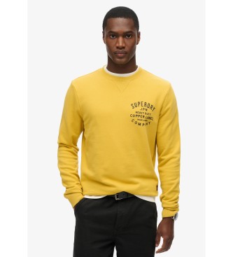 Superdry Copper Label graphic crew neck sweatshirt yellow