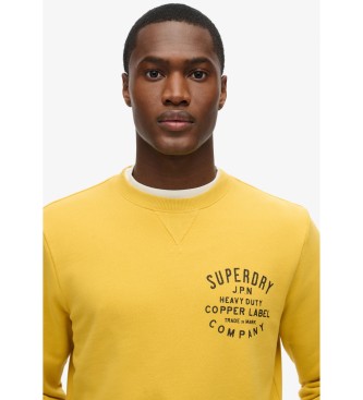 Superdry Camisola de gola redonda com grfico Copper Label amarelo