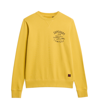 Superdry Copper Label graphic crew neck sweatshirt yellow