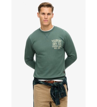 Superdry Copper Label graphic crew neck sweatshirt green  