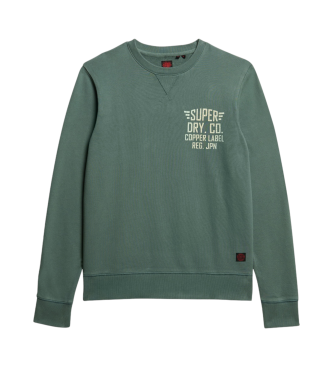 Superdry Copper Label graphic crew neck sweatshirt green  