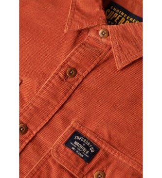 Superdry Camicia arancione Trailsman in velluto a coste dal taglio ampio