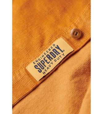 Superdry Camicia arancione Trailsman in velluto a coste dal taglio ampio