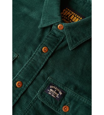 Superdry Camisa de pana de corte holgado Trailsman verde