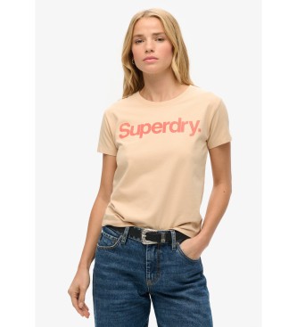 Superdry T-shirt City med beige Core-logo