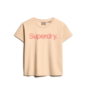 Superdry T-shirt City med beige Core-logo