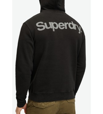 Superdry Luźna bluza z kapturem z logo Core City w kolorze czarnym