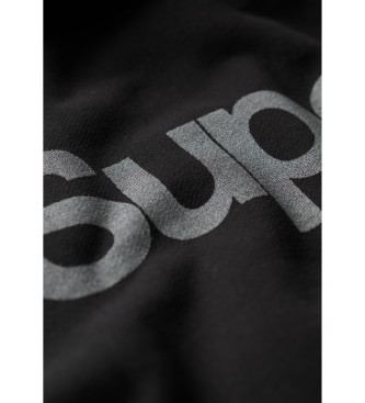 Superdry Lockeres Kapuzensweatshirt mit Core City Logo schwarz