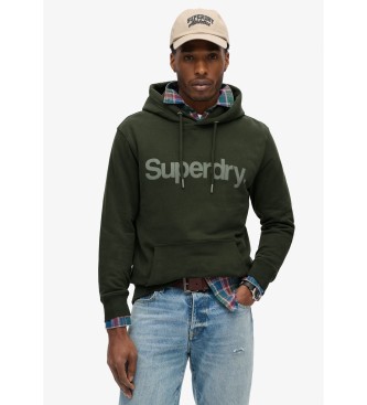 Superdry Loose hooded sweatshirt with Core City logo green