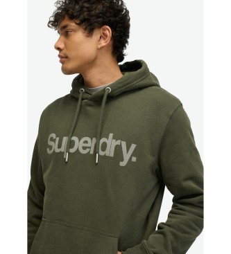 Superdry Loose hooded sweatshirt with Core City logo green