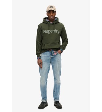 Superdry Loose hooded sweatshirt with Core City logo green