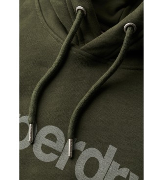 Superdry Sweater met losse capuchon en Core City-logo groen