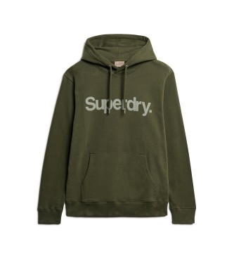 Superdry Sweater met losse capuchon en Core City-logo groen