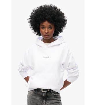 Superdry Loose hooded sweatshirt with City logo white