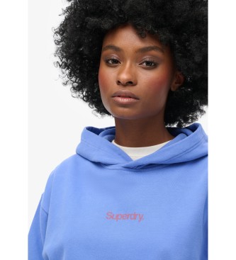 Superdry Lockeres Kapuzensweatshirt mit City-Logo blau