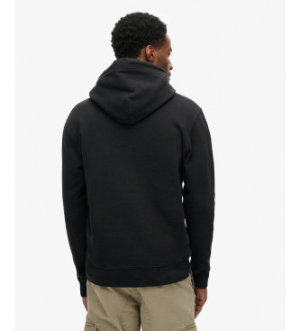 Superdry Lockeres Kapuzensweatshirt mit verblichenem Effekt und Logo Core schwarz