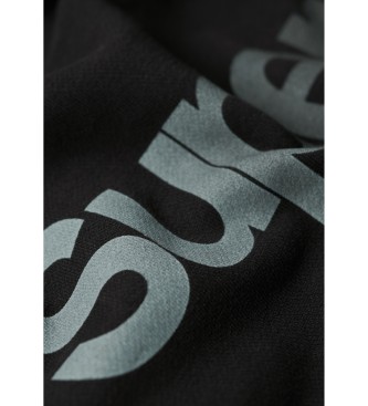 Superdry Lockeres Kapuzensweatshirt mit verblichenem Effekt und Logo Core schwarz