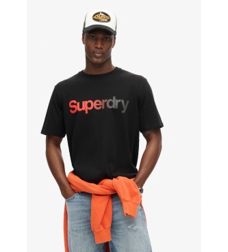 Superdry Baggy-T-Shirt mit verblasstem Logo von Core schwarz