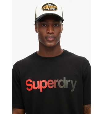 Superdry Baggy-T-Shirt mit verblasstem Logo von Core schwarz