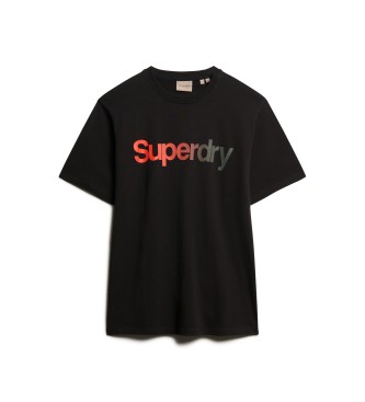 Superdry Baggy-T-Shirt mit verblasstem Logo von Core schwarz