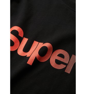 Superdry Baggy-T-Shirt mit verblasstem Logo von Core schwarz