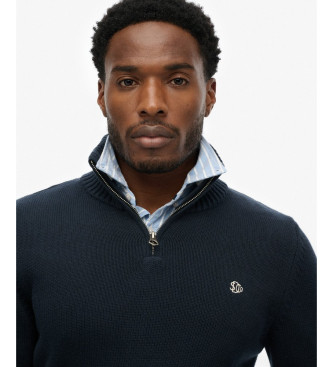 Superdry Camisola com meio fecho azul-marinho