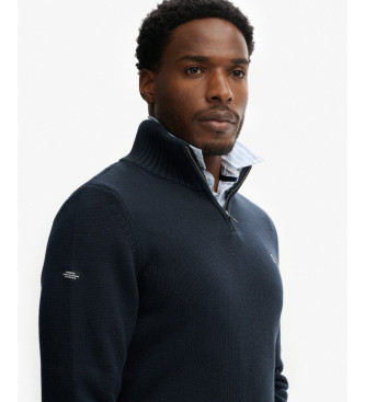 Superdry Camisola com meio fecho azul-marinho