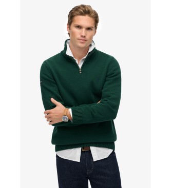 Superdry Trui met halve rits groen