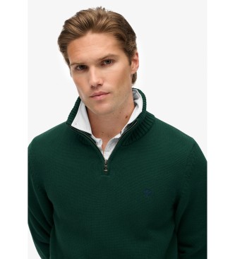 Superdry Trui met halve rits groen