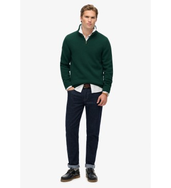 Superdry Trui met halve rits groen