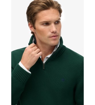 Superdry Trui met halve rits groen