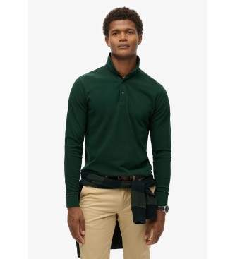 Superdry Polo manches longues en coton piqu vert