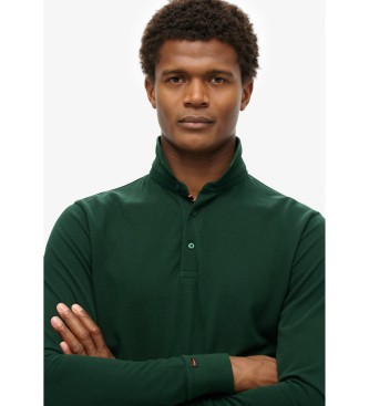 Superdry Polo manches longues en coton piqu vert