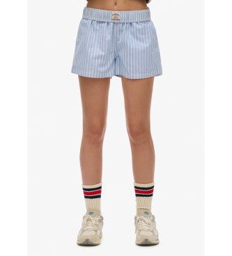 Superdry Korte broek Streep Elastisch blauw