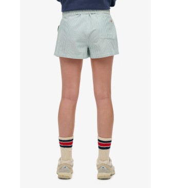 Superdry Korte broek Streep Elastisch groen