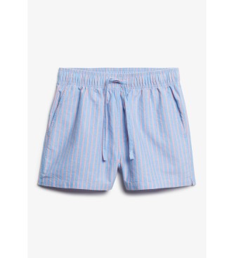 Superdry Kratke hlače Črtasta elastična modra