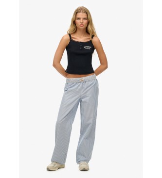 Superdry Streep Elastische broek blauw