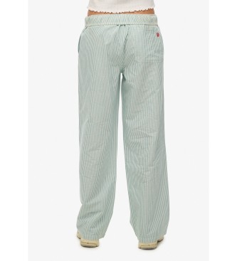 Superdry Streep Elastische broek groen