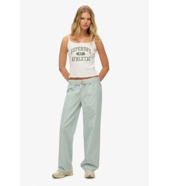 Superdry Streep Elastische broek groen