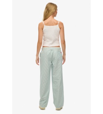 Superdry Streep Elastische broek groen