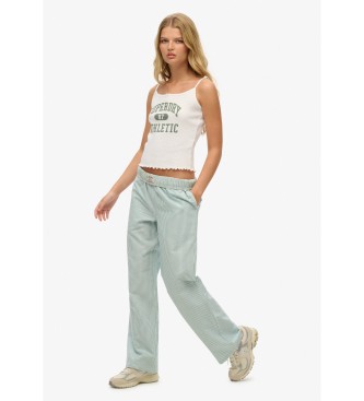 Superdry Streep Elastische broek groen