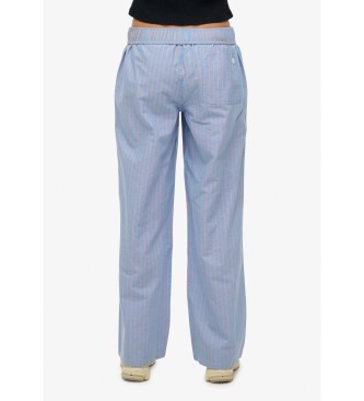 Superdry Streifen Elastische Hose hellblau