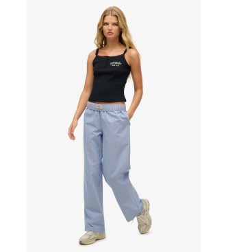 Superdry Streifen Elastische Hose hellblau